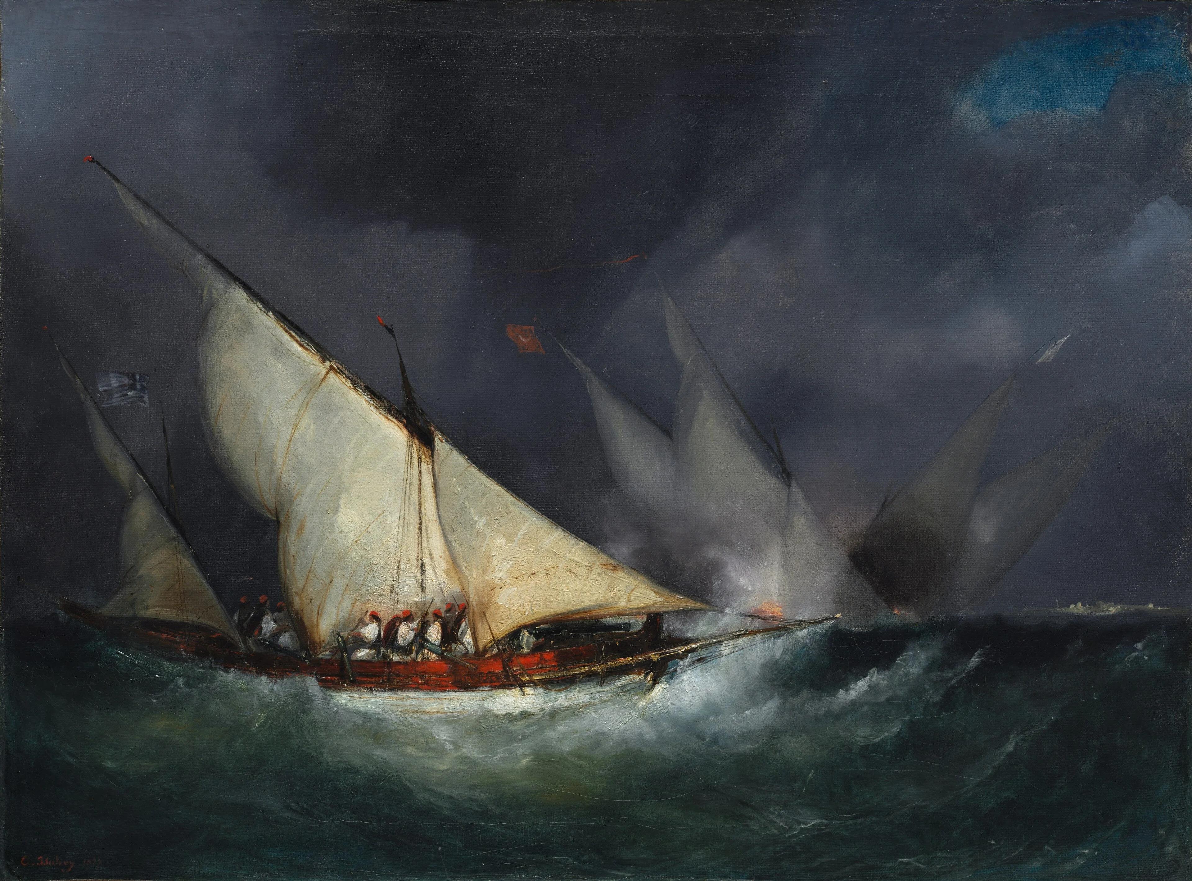 Greek Pirates Attacking a Turkish Vessel, detail