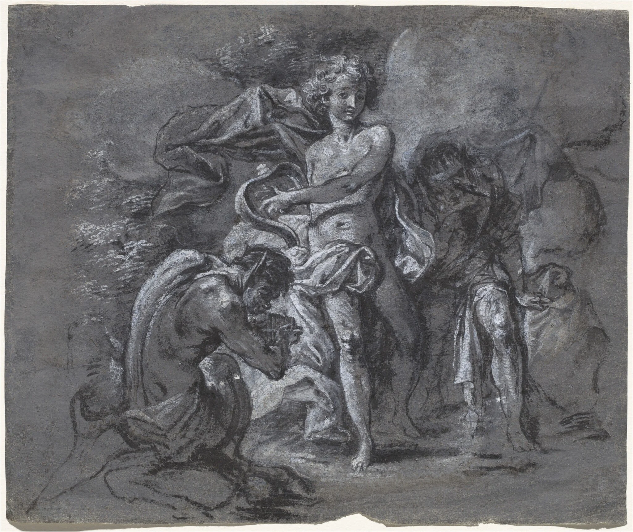 The Contest between Apollo and Pan before King Midas, detail