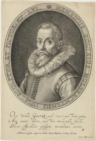 Hendrik Goltzius, by Simon van de Passe, ink, 1614
