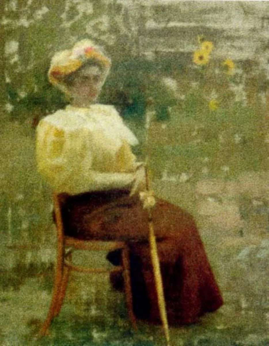 Femeie în grădină, detail
