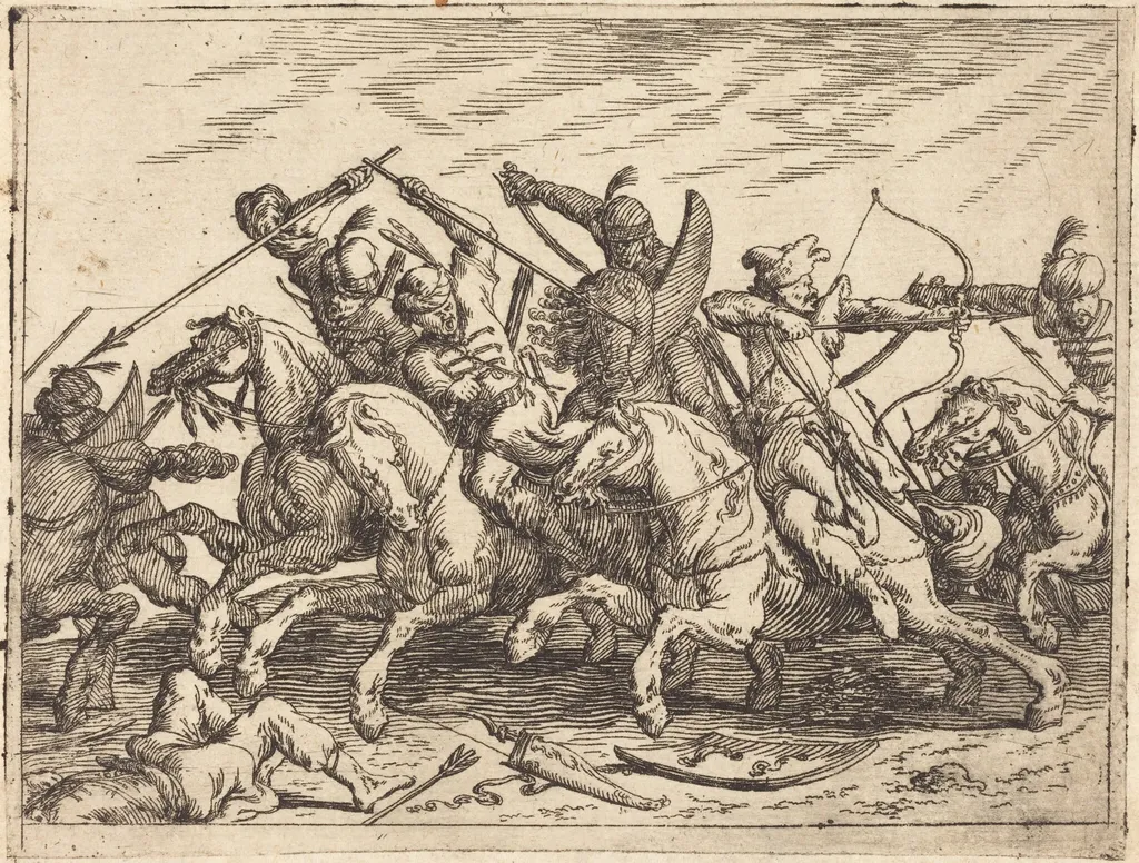 Capricci di varie battaglie, by Johann Wilhelm Baur, ink, 1635