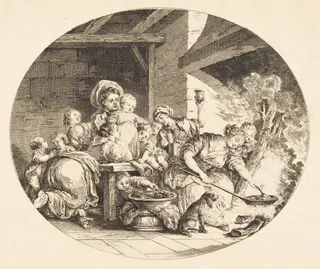 Les Baignets, by Nicolas Delaunay, ink, 1782
