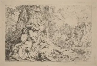 The March of Silenus, by Louis Félix de La Rue, ink, 1748