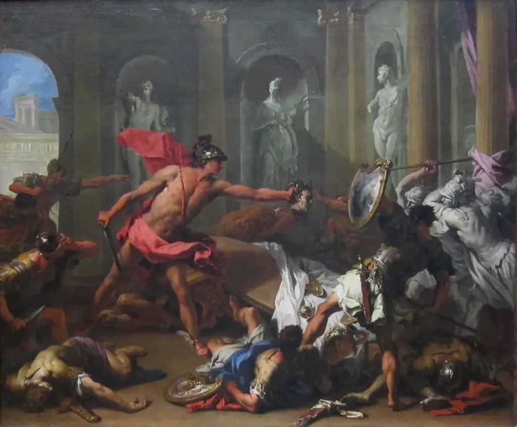 Perseo affronta Fineo con la testa di Medusa, by Sebastiano Ricci, unspecified, 1706