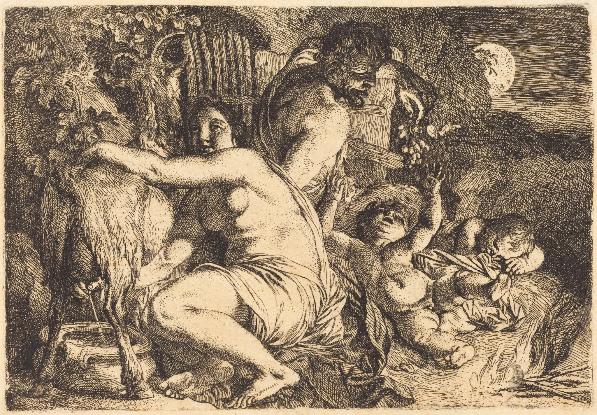 The Satyr's Family, detail