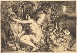 The Satyr's Family, by Christian Wilhelm Ernst Dietrich, ink, 1743