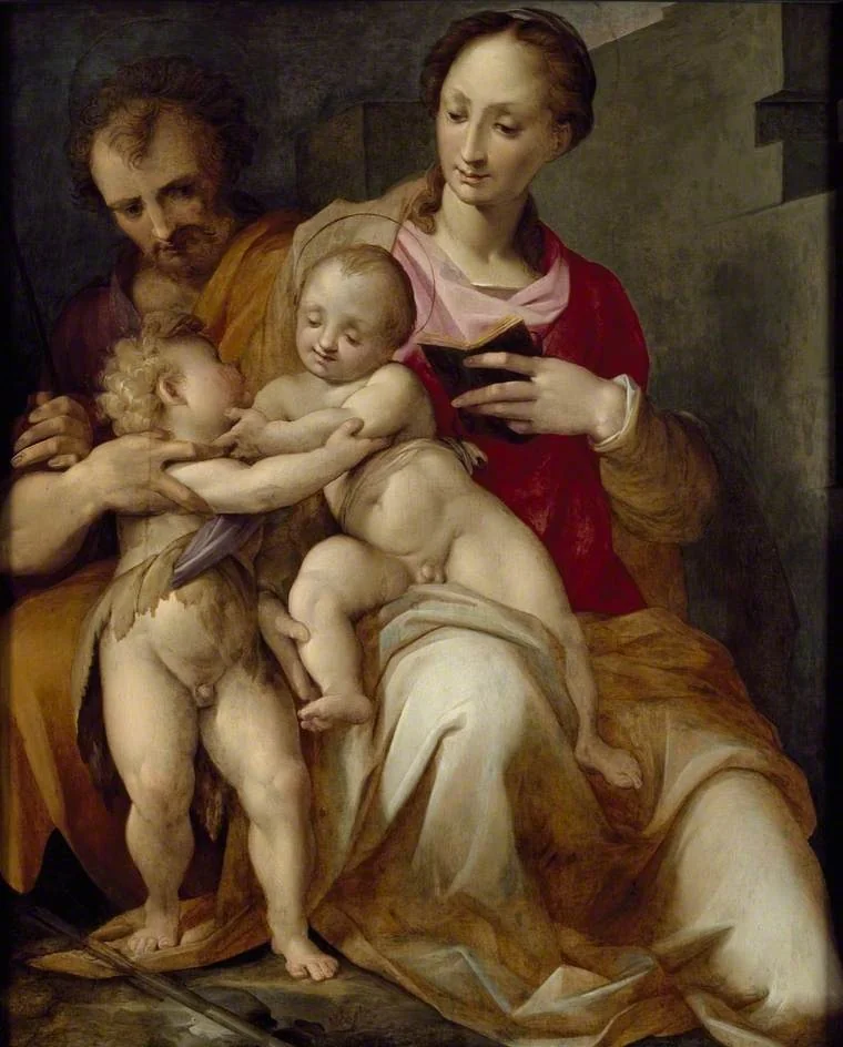 The Holy Family with St John the Baptist, detail