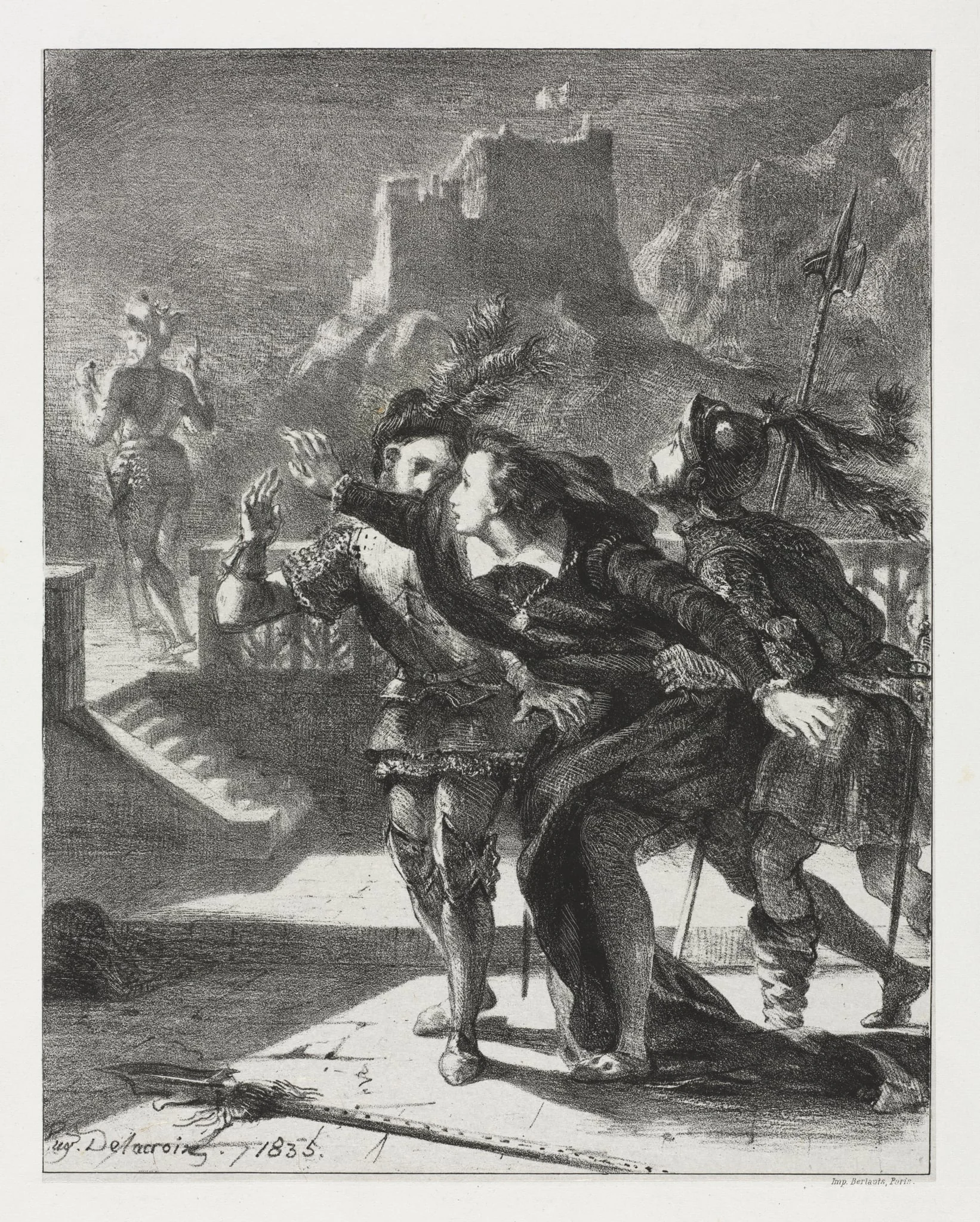 Hamlet: Hamlet Rushes to Follow the Ghost of His Father, detail