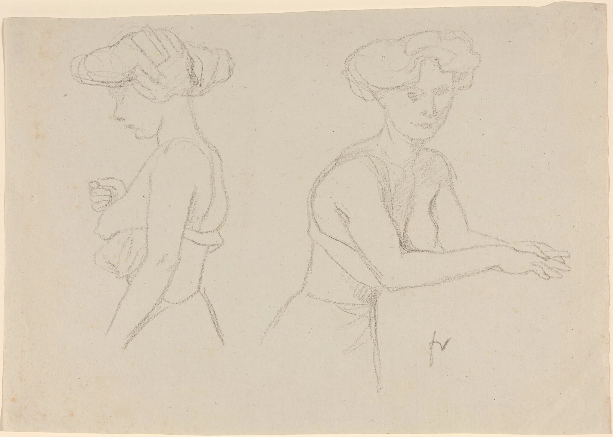 Two Studies of a Woman Dressing, detail