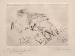 Sows and Piglets, by Lovis Corinth, 1901