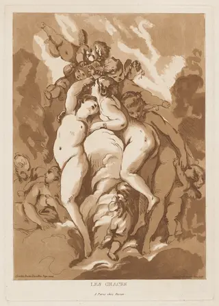 Les Graces (The Graces), by François-Philippe Charpentier, ink, 1766
