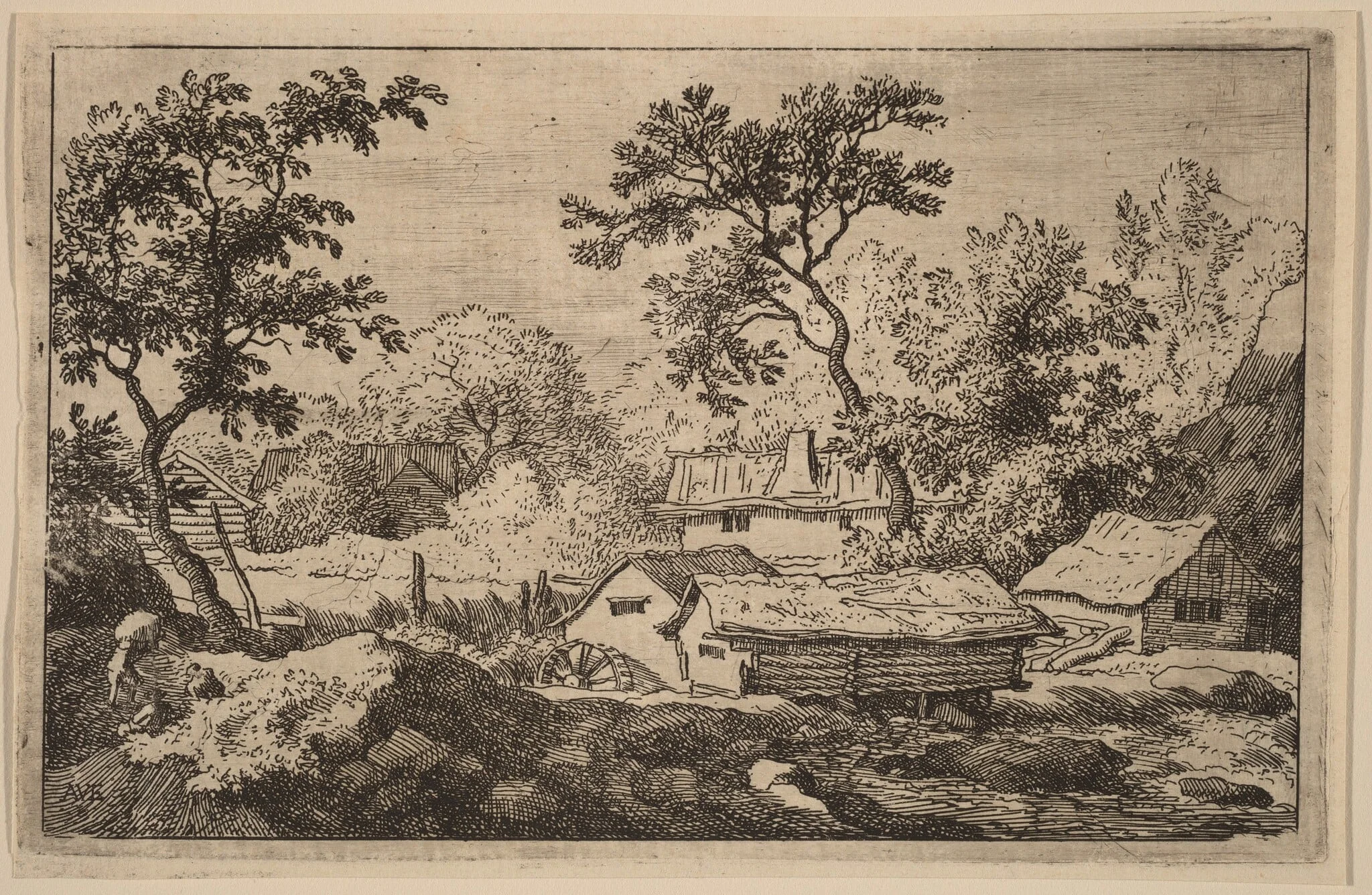 Mill below a Waterfall, detail