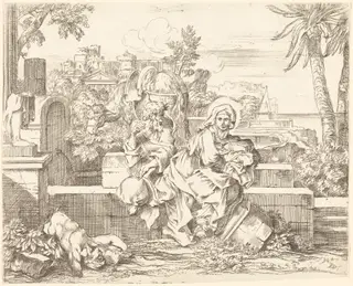 The Return from Egypt, by Sébastien Bourdon, ink, 1644