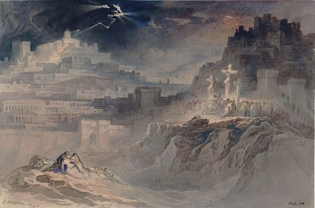 The Crucifixion, by John Martin, watercolor, 1840