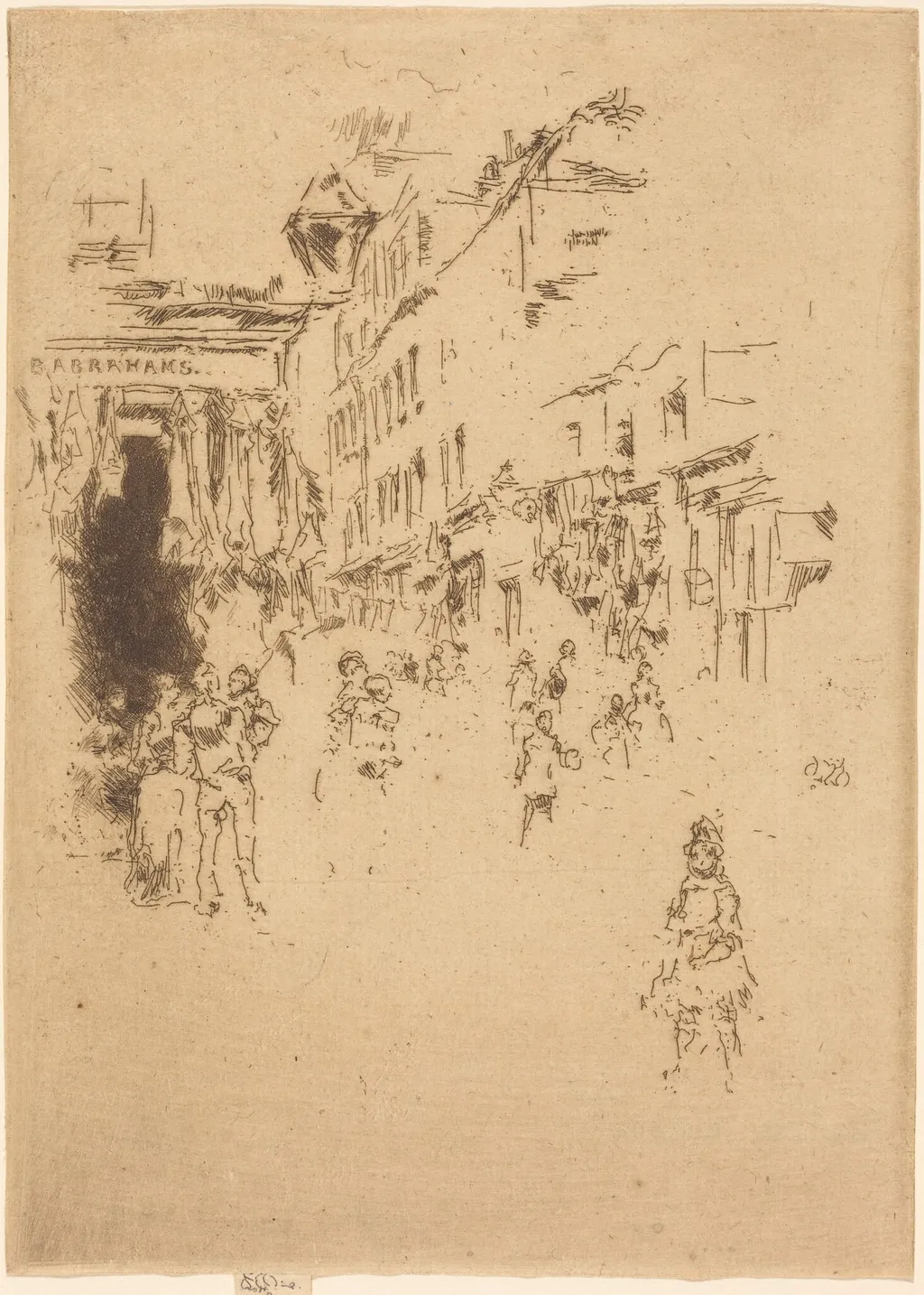 Cutler Street, Hounsditch, by James McNeill Whistler, ink, 1887