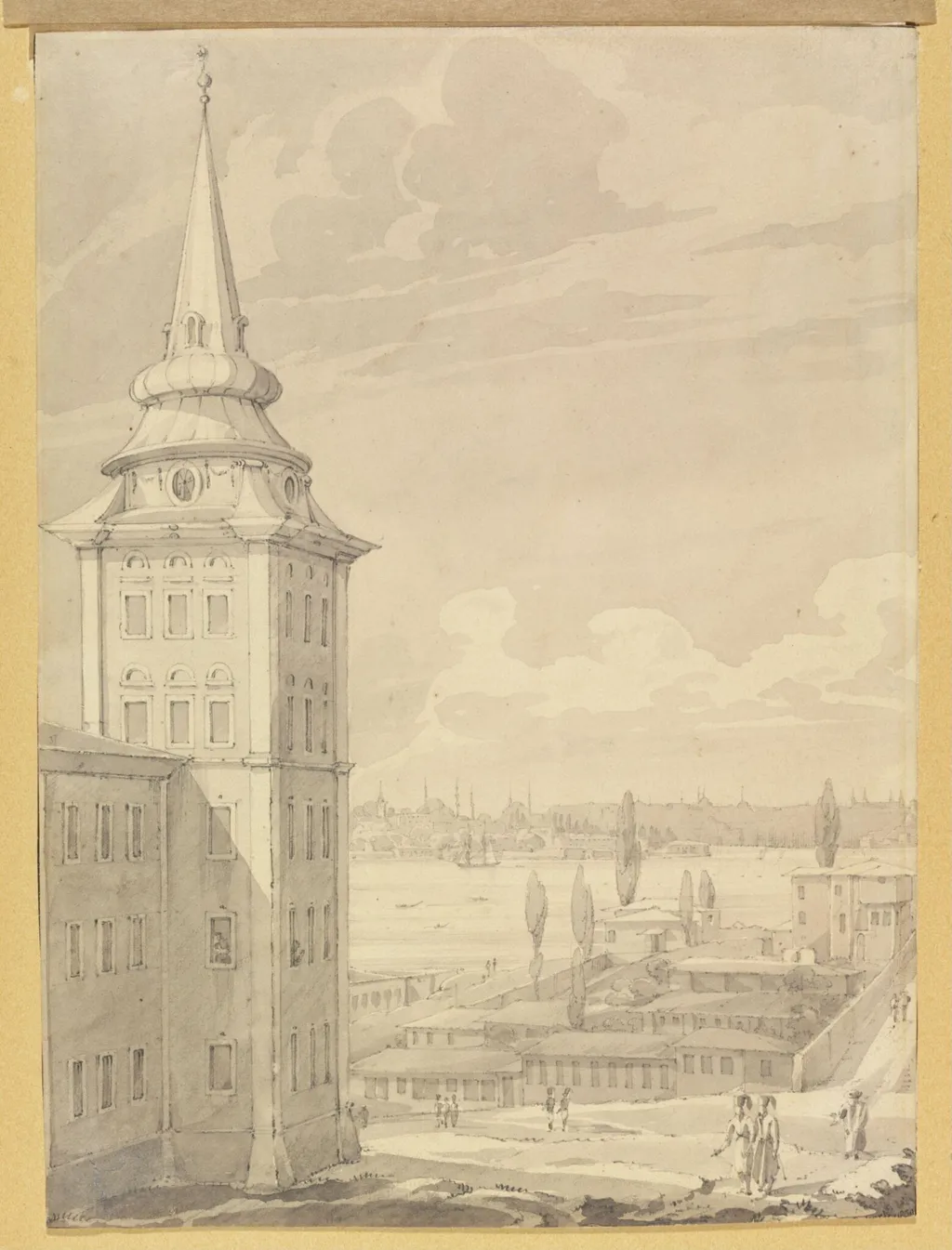 View of Seraglio Point from the Mosque at Scutary, by Roberts, D. Captain RN, watercolor, 1830
