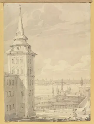 View of Seraglio Point from the Mosque at Scutary, by Roberts, D. Captain RN, watercolor, 1830