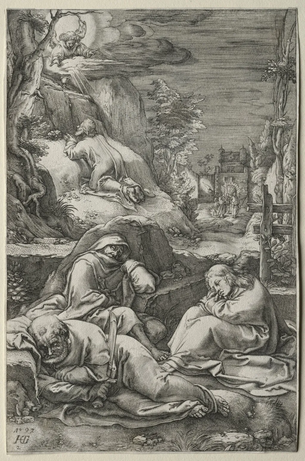 The Passion: The Agony in the Garden, by Hendrick Goltzius, 1597