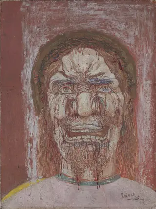 Man of Sorrows, by James Ensor, oil, 1896