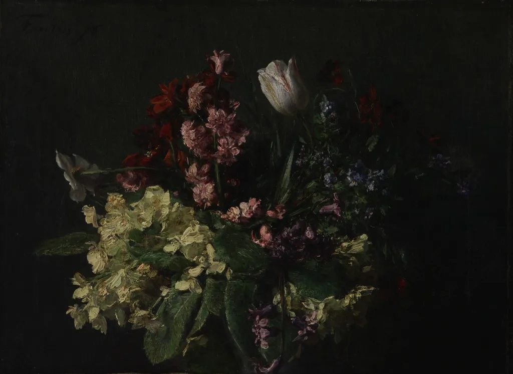 Gerbe de Printemps (Ramo primaveral), by Henri Fantin-Latour, oil, 1888
