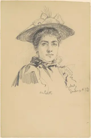 Dear Edith, by Henry Mosler, graphite, 1893