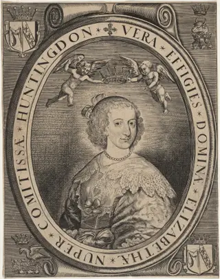 Elizabeth Stanley, Countess of Huntingdon, by William Marshall, ink, 1623