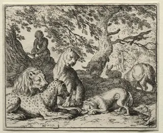 Reynard the Fox:  Reynard Describes a False Plot Against the Lion, by Allart van Everdingen, 1662