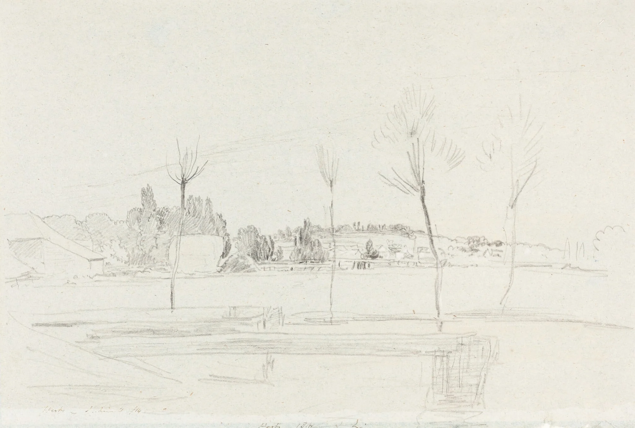 Landscape in Hertfordshire, detail