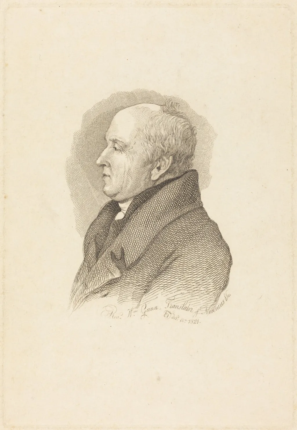 William Gunn, by Harriet Gunn, ink, 1846