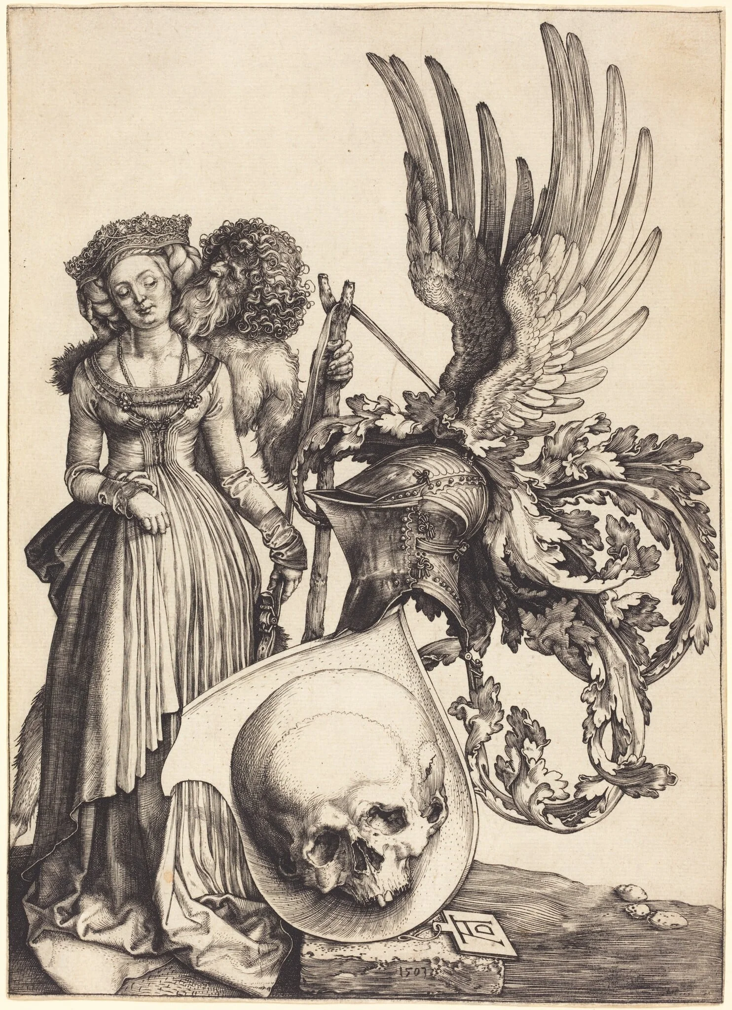 Coat of Arms with a Skull, detail