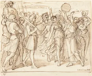 The Triumph of David, by Julius Schnorr von Carolsfeld, ink, 1826