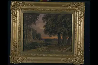 Thoughts in a Churchyard - Moonlight, by George Barret, watercolor, 1842