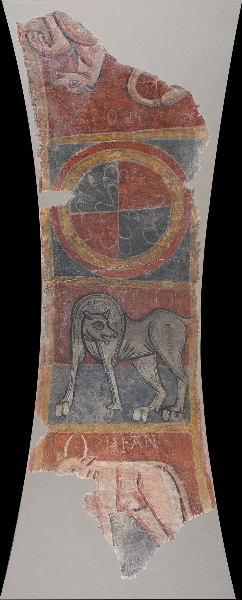 CARCOLITI, elephant and lion from Boí, detail