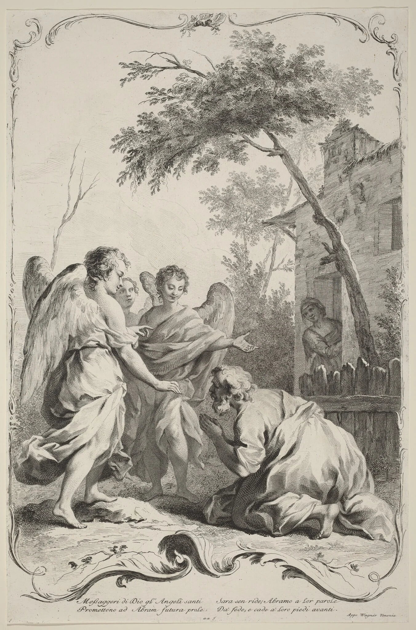 Abraham Kneeling before the Three Angels, detail