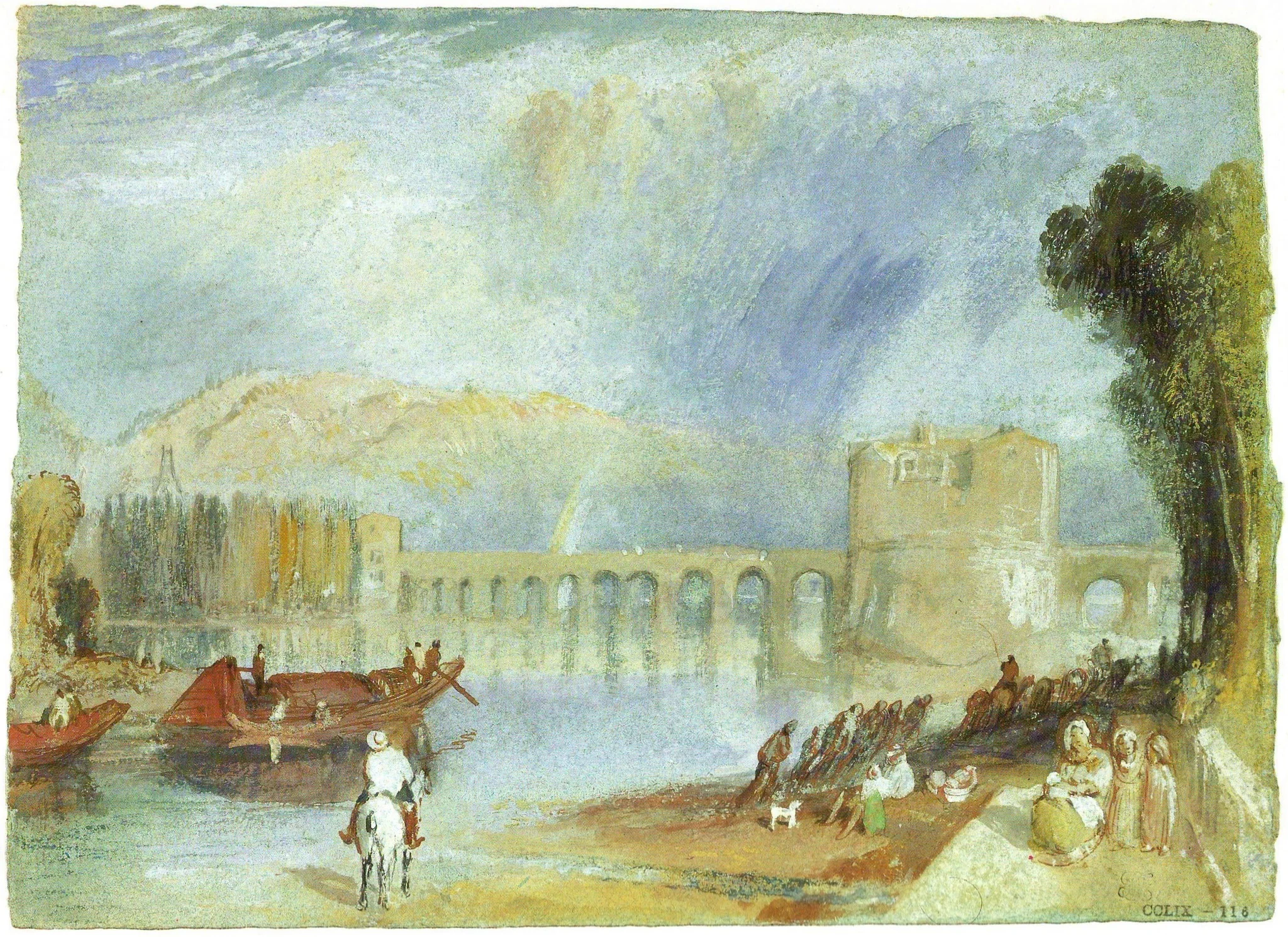 Bridge at Meulan, detail