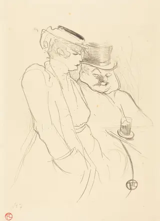 En quarante, by Henri de Toulouse-Lautrec, ink, 1893