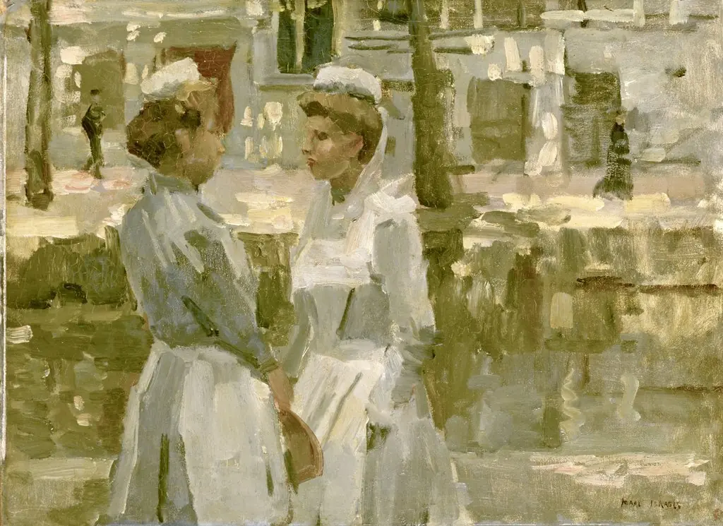 Amsterdam household maids, by Isaac Israëls, oil, 1898