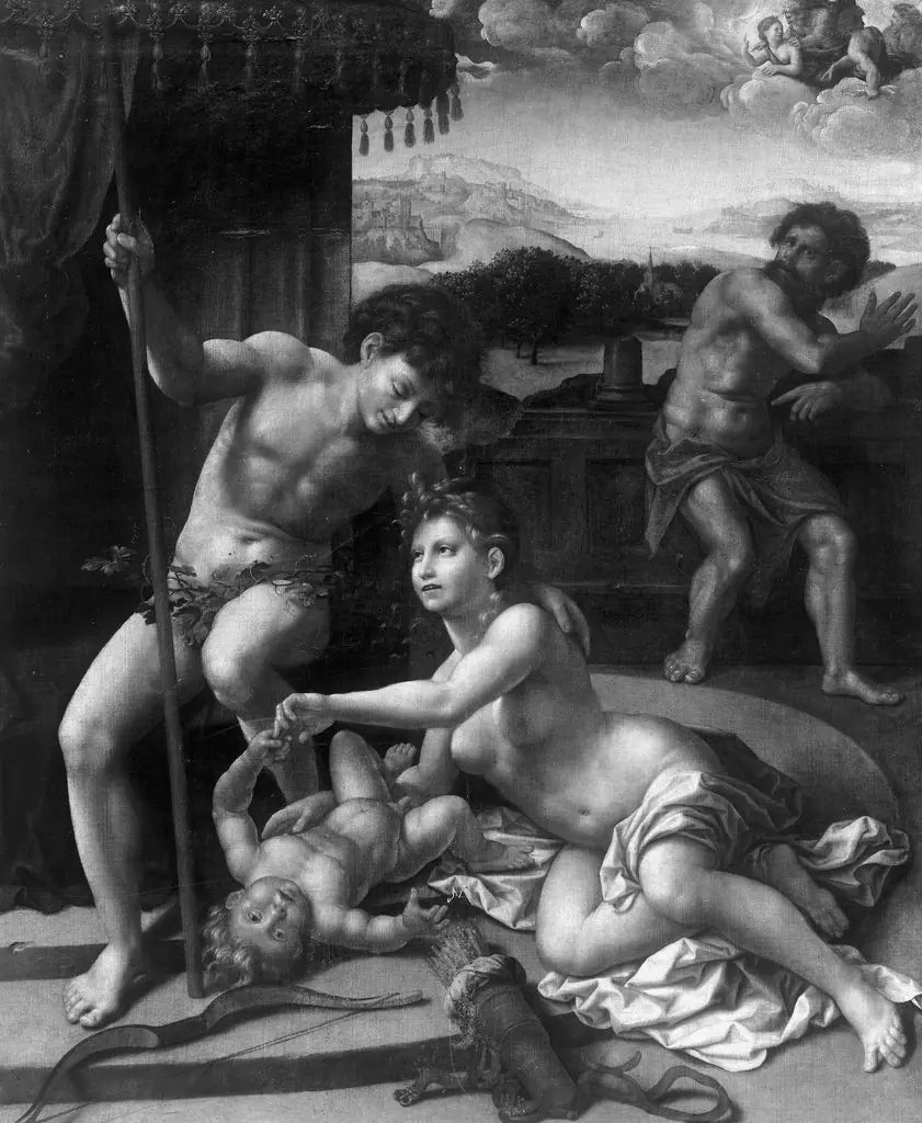 Mythological scene, by Jan Gossaert, paint, 1515