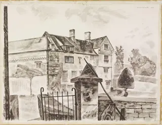 King's Mill House, Painswick, by William Rothenstein, watercolor, 1940
