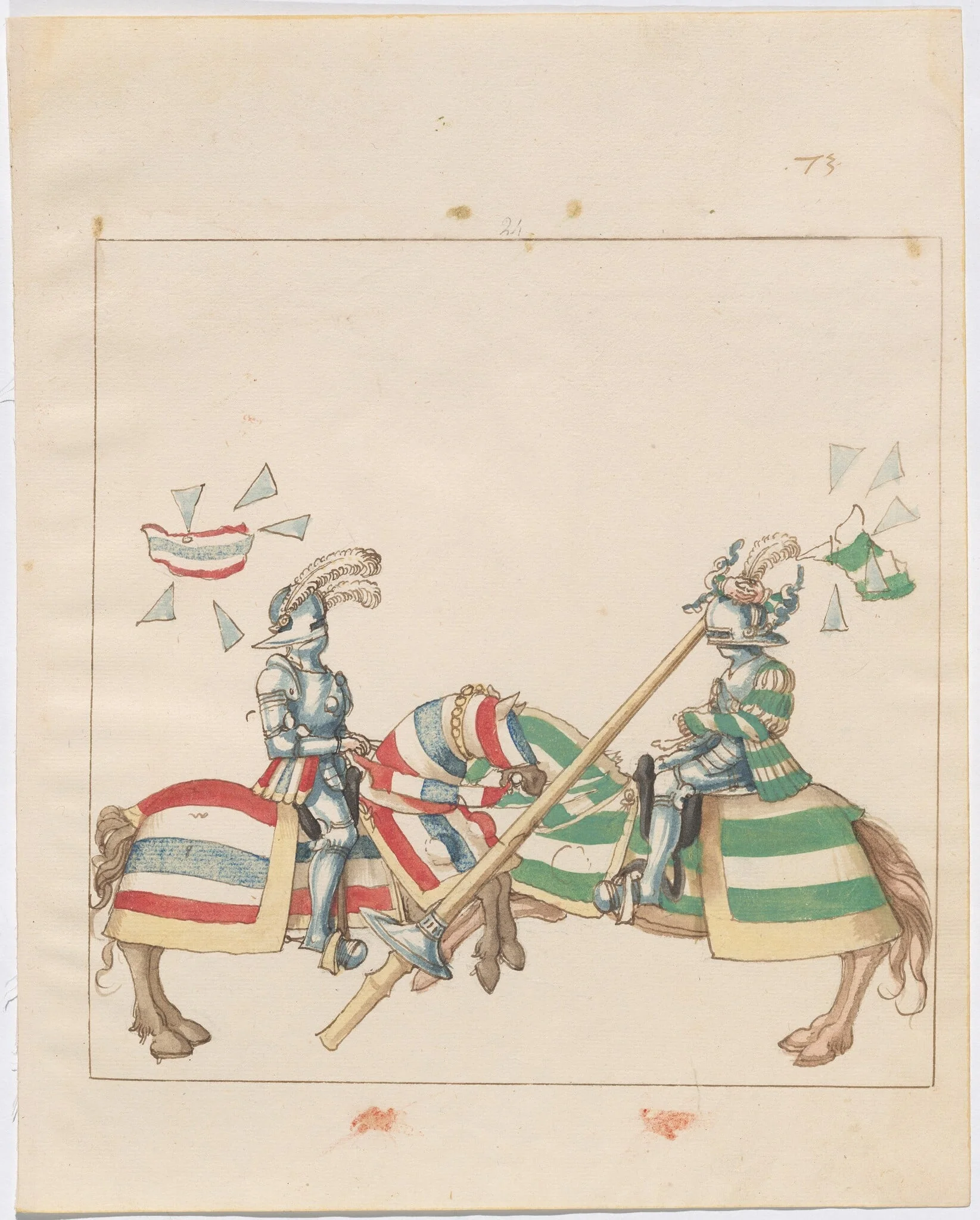 Mock Joust of War with Flying and Exploding Shields, detail
