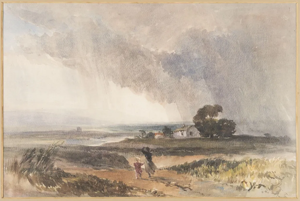 Landscape: Rainy Weather, by henry riviere, watercolor, 1811
