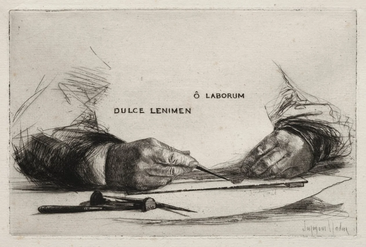 Hands Etching, detail