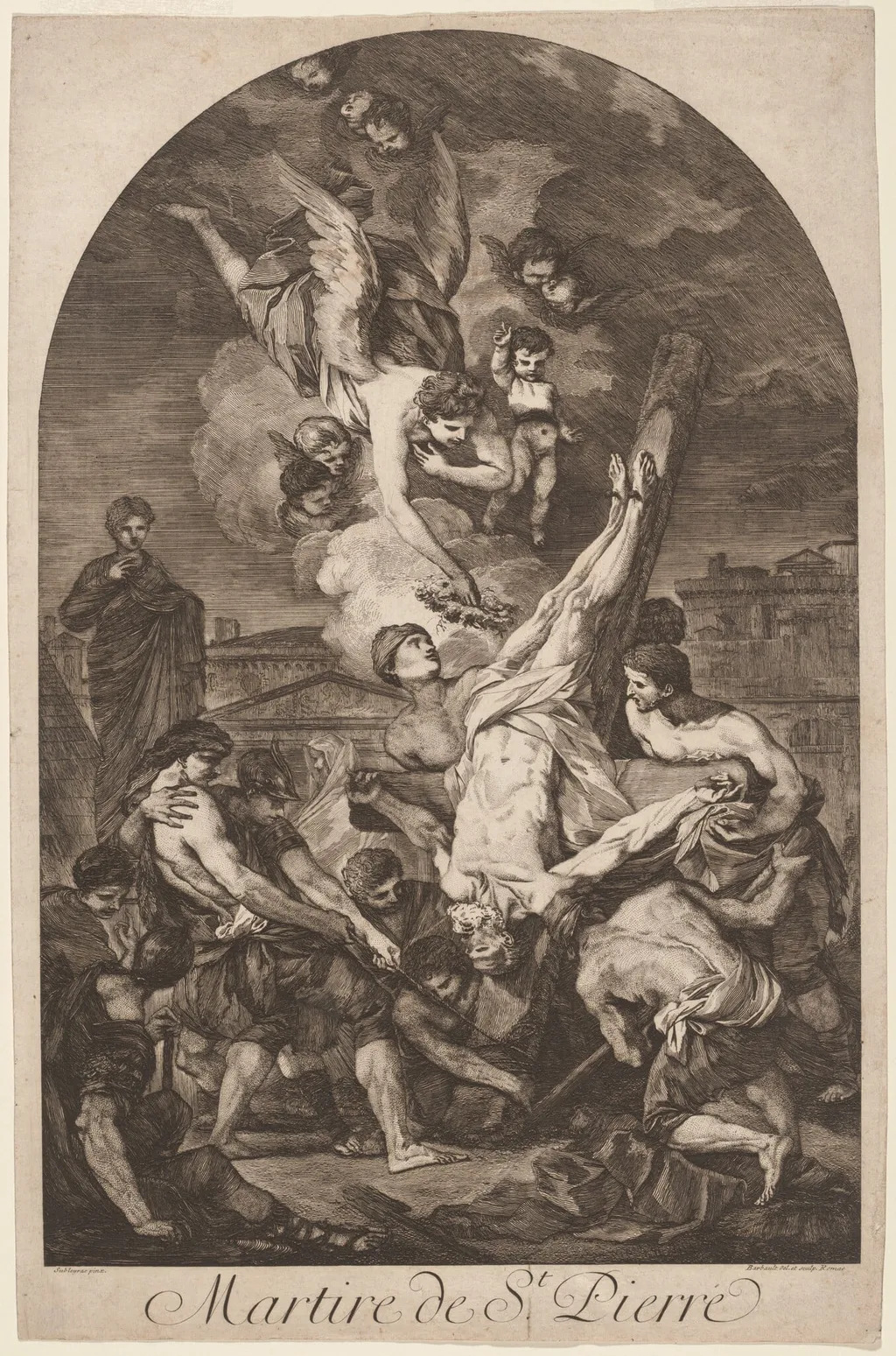 Martire de St. Pierre (The Martyrdom of Saint Peter), by Jean Barbault, ink, 1754