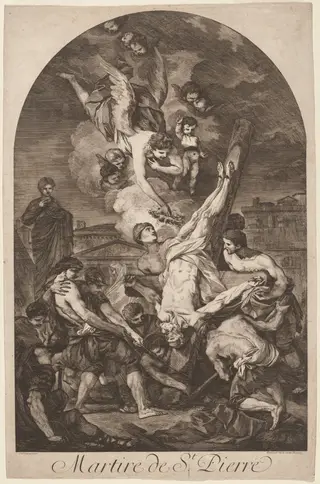 Martire de St. Pierre (The Martyrdom of Saint Peter), by Jean Barbault, ink, 1754