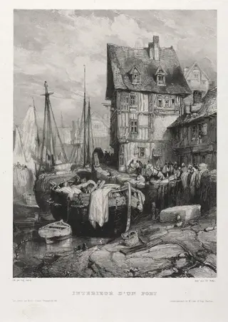 Six Marines: Interior of a Port, by Eugène Isabey, 1833