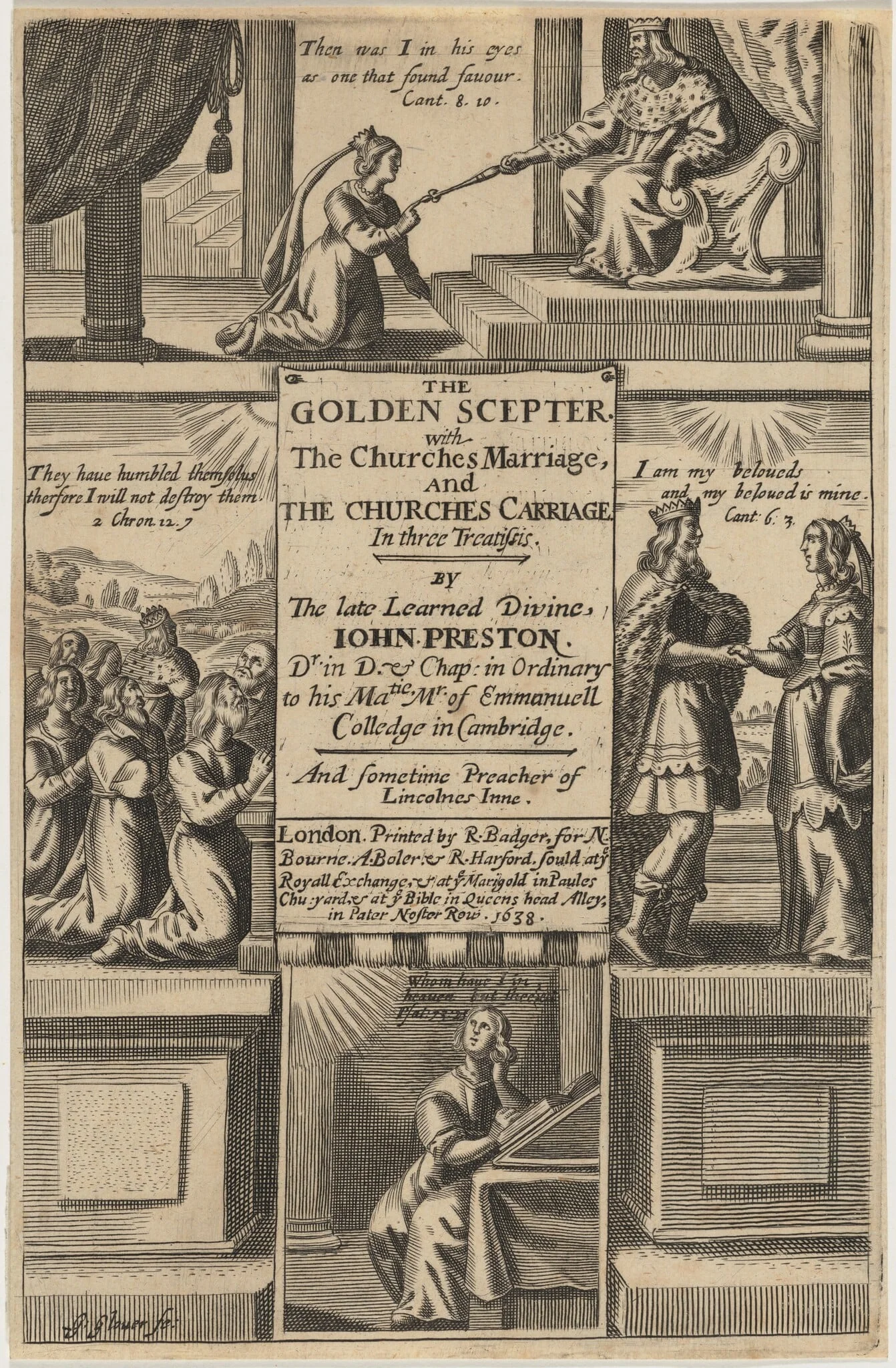Title Page for The Golden Scepter, by John Preston, detail