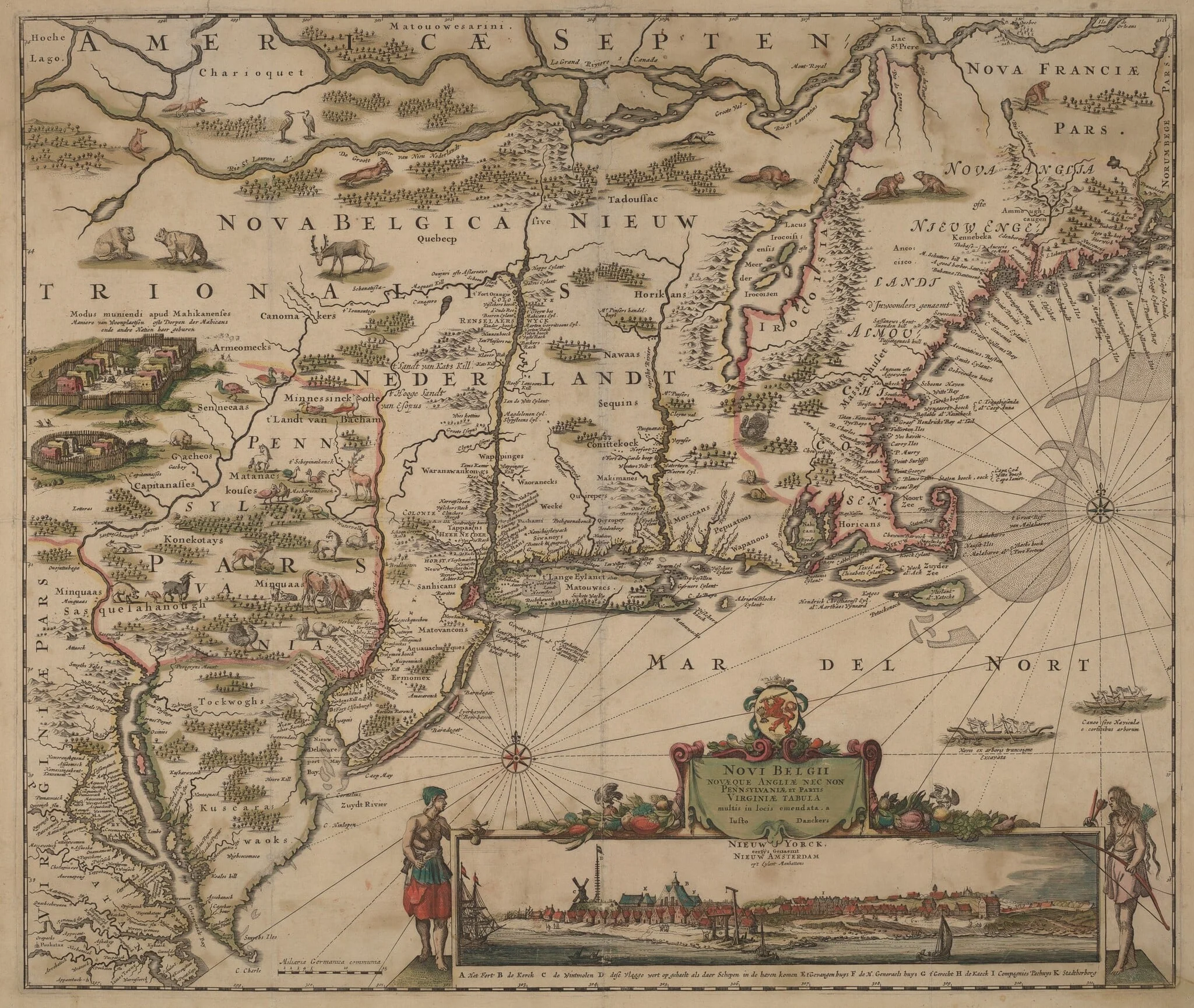 Novi Belgii Novaeque Angliae nec non Pennsylvaniae et partis Virginiae tabula multis in locis emendata, detail