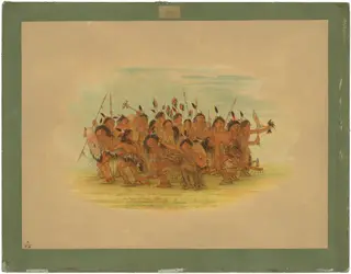 Scalp Dance - Sioux, by George Catlin, oil, 1861