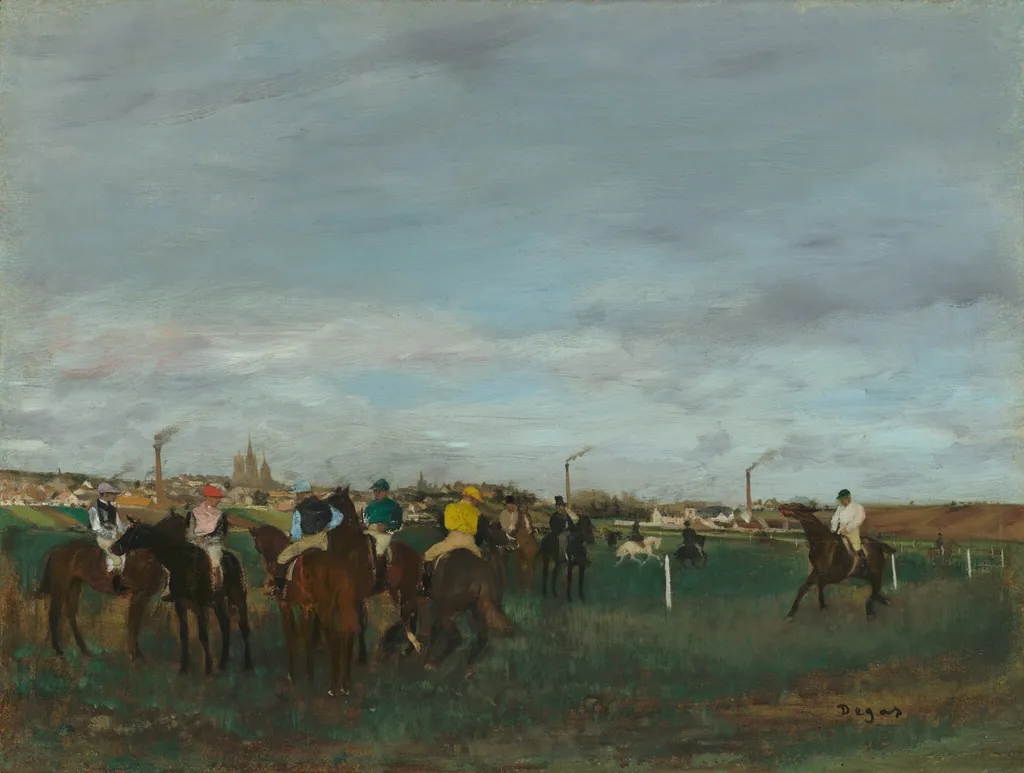 The Races, by Edgar Degas, oil, 1872