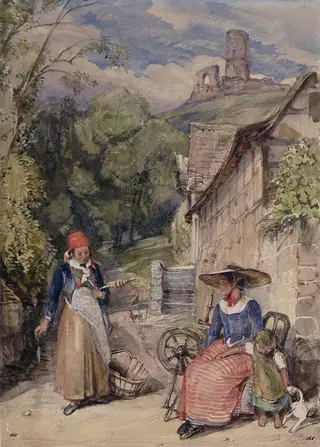 'Scene in the Village of Godisberg', by John Frederick Lewis, watercolor, 1827